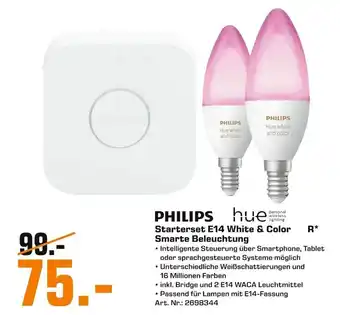 Saturn Philips Starterset E14 White & Color Smarte Beleuchtung Angebot