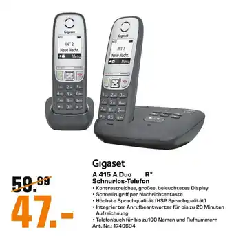 Saturn Gigaset A 415 A Duo Schnurlos Telefon Angebot