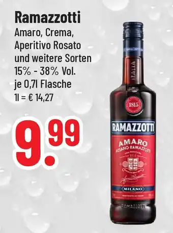 trinkgut Ramazzotti Amaro, Crema, Aperitivo Rosato 700ml Angebot