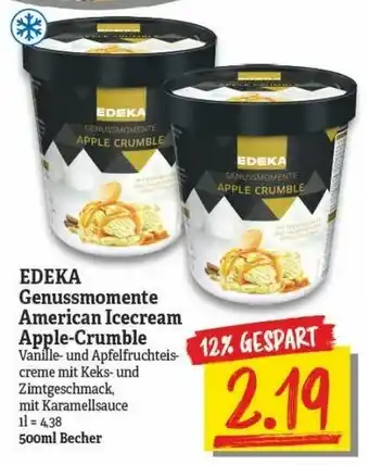 NP Discount Edeka Genussmomente American Icecream Apple Crumble 500ml Becher Angebot