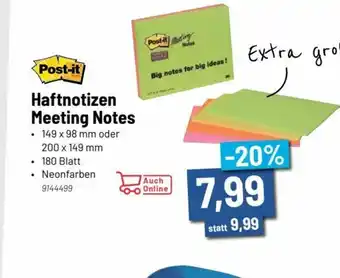 Staples Haftnotizen Meeting Notes Angebot