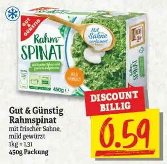 NP Discount Gut & Günstig Rahmspinat 450g Angebot