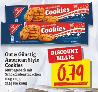 NP Discount Gut & Günstig American Style Cookies 225g Angebot