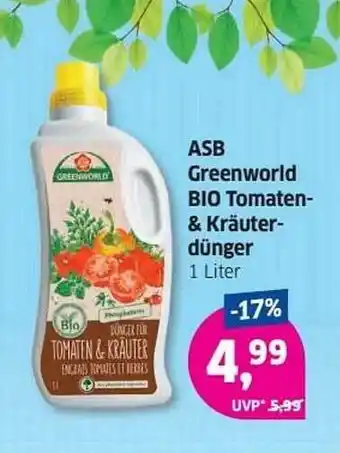 Budni Asb Greenworld Bio Tomaten- & Kräuterdünger 1L Angebot