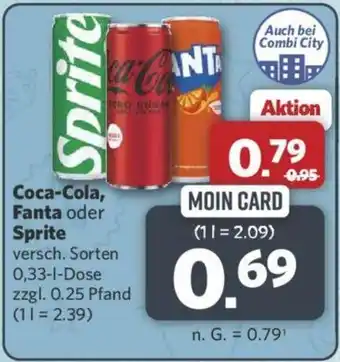 Combi Coca-Cola, Fanta oder Sprite 0,33 L Dose Angebot