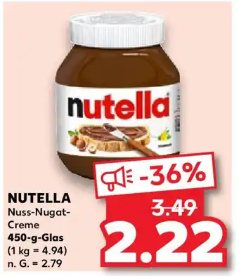 Kaufland NUTELLA Nuss-Nugat- nutella 450 g Glas Angebot