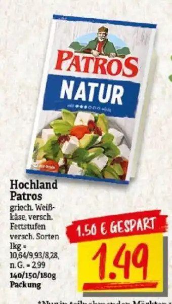 NP Discount Hochland Patros 140/150/180g Angebot