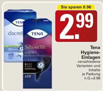 WEZ Tena Hygiene- Einlagen Angebot