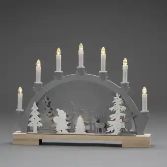 ManoMano Led Holz Lichtbogen Weihnachtsmann in Weiß und Grau - white - Konstsmide Angebot