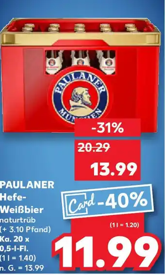 Kaufland PAULANER Hefe- Weißbier naturtrüb 0,5 l Fl. Angebot