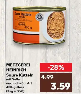 Kaufland METZGEREI HEINRICH Saure Kutteln 400-g-Dose Angebot