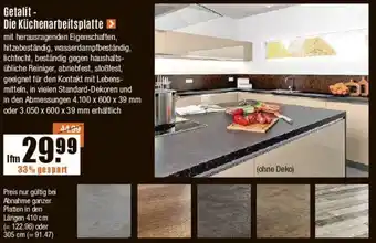 V Baumarkt Getalit - Die Küchenarbeitsplatte Angebot