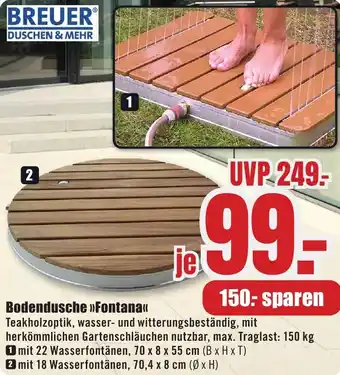 B1 Discount Baumarkt BREUER DUSCHEN & MEHR Bodendusche Fontana Angebot