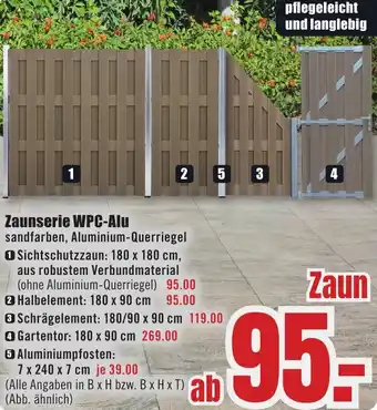 B1 Discount Baumarkt Zaunserie WPC-Alu Angebot