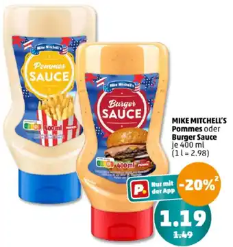PENNY MIKE MITCHELL'S Pommes oder Burger Sauce 400 ml Angebot