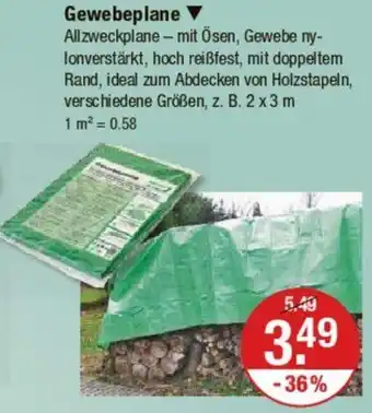 V Markt Gewebeplane Angebot