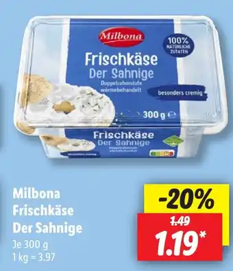Lidl Milbona Frischkäse Der Sahnige 300 g Angebot