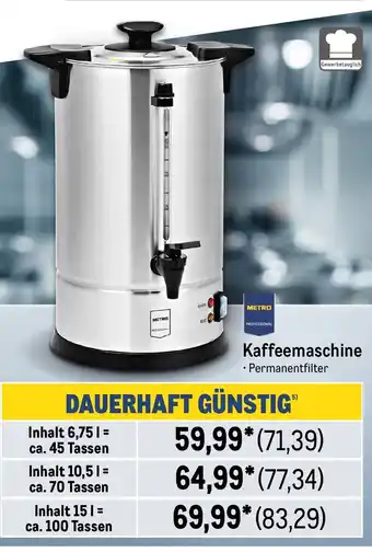 METRO METRO PROFESSIONAL Kaffeemaschine Angebot