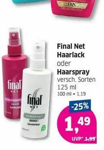 Budni Final Net Haarlack Oder Haarspray 125ml Angebot