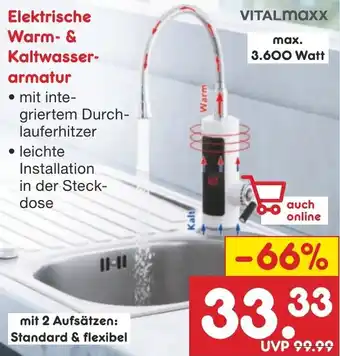 Netto Marken-Discount Vitalmaxx Elektrische Warm & Kaltwasserarmatur Angebot