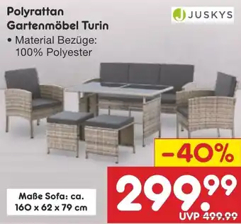 Netto Marken-Discount JUSKYS Polyrattan Gartenmöbel Turin Angebot