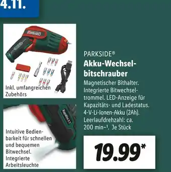 Lidl Parkside akku-wechselbitschrauber Angebot