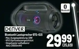 METRO Denver bluetooth lautsprecher btg-615 Angebot