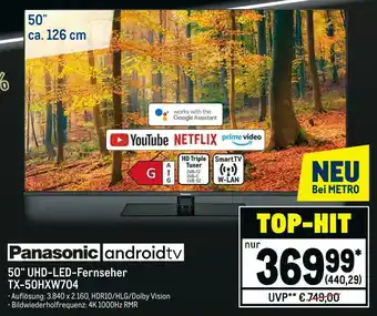 METRO Panasonic 50“ uhd-led-fernseher tx-50hxw704 Angebot