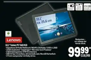 METRO Lenovo 10,1“ tablet pc tab m10 Angebot