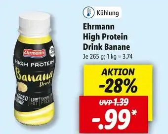 Lidl Ehrmann high protein drink banane Angebot