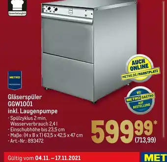 METRO Gläserspüler ggw1001 Angebot