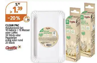 Müller Clean Pac Holzbesteck Set oder Löffel oder Pappteller eckig oder rund Angebot