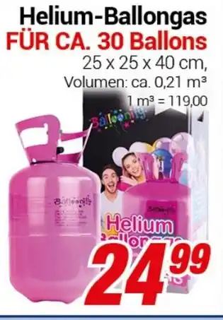 CENTERSHOP Helium-Ballongas Kaktus FÜR CA. 30 Ballons Angebot