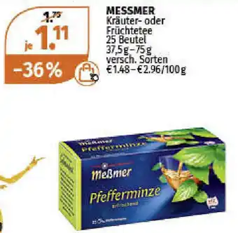 Müller Messmer Kräuter oder Früchtetee 37,5g-75g Angebot