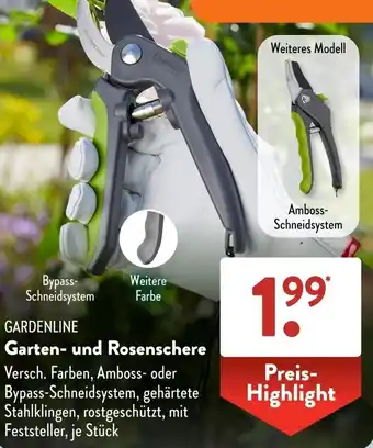 Aldi Süd GARDENLINE Garten- und Rosenschere Angebot