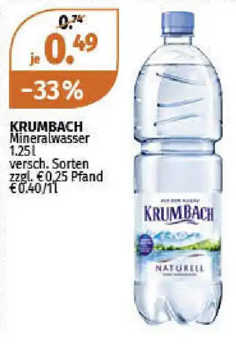 Müller Krumbach Mineralwasser 1.25L Angebot