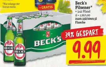 NP Discount Beck's Pilsener 20 x 0,5/24 x 0,33L Angebot