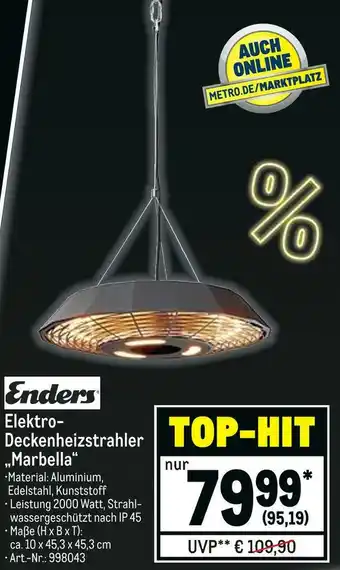 METRO Enders elektro-deckenheizstrahler „marbella“ Angebot