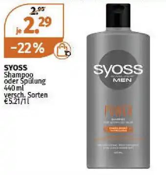 Müller SYOSS Shampoo oder Spülung 440ml Angebot