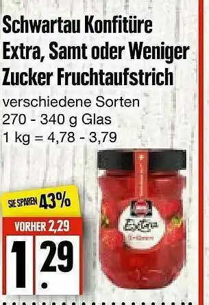 Edeka Frischemarkt Schwartau Konfitüre Extra, Samt Oder Weniger Zucker Fruchtaufstrich Angebot