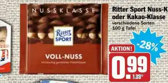 Hit Ritter Sport Nussklasse Oder Kakao-klasse Angebot