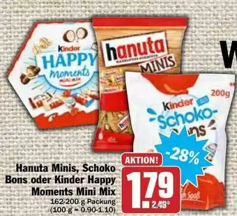 Hit Hanuta Minis, Schoko Bons Oder Kinder Happy Moments Mini Mix Angebot