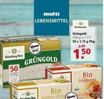 Multi Markt Bunting Tee Grungold Angebot