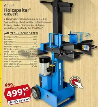 Sonderpreis Baumarkt Güde Holzspalter Ghs 8te Angebot