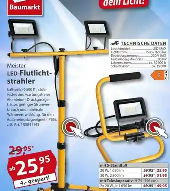 Sonderpreis Baumarkt Meister Led-flutlicht-strahler Angebot