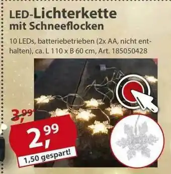 Sonderpreis Baumarkt Led-lichterkette Mit Schneeflocken Angebot