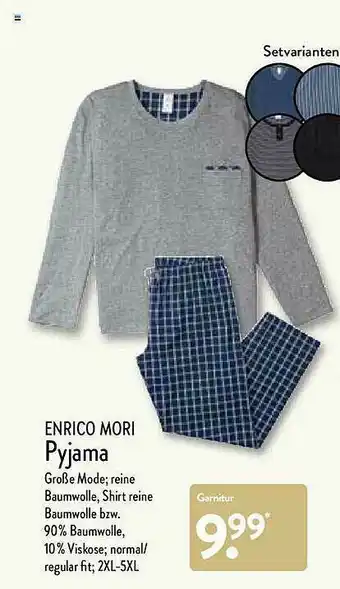 Aldi Nord Enrico Mori Pyjama Angebot