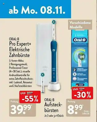 Aldi Nord Oral-b Pro Expert+ Elektrische Zahnbürste Oder Aufsteckbürsten Angebot