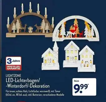 Aldi Nord Lightzone Led-lichterbogen Oder -winterdorf -dekoration Angebot