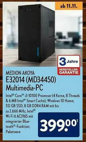 Aldi Nord Medion Akoya E32014 Multimedia-pc Angebot